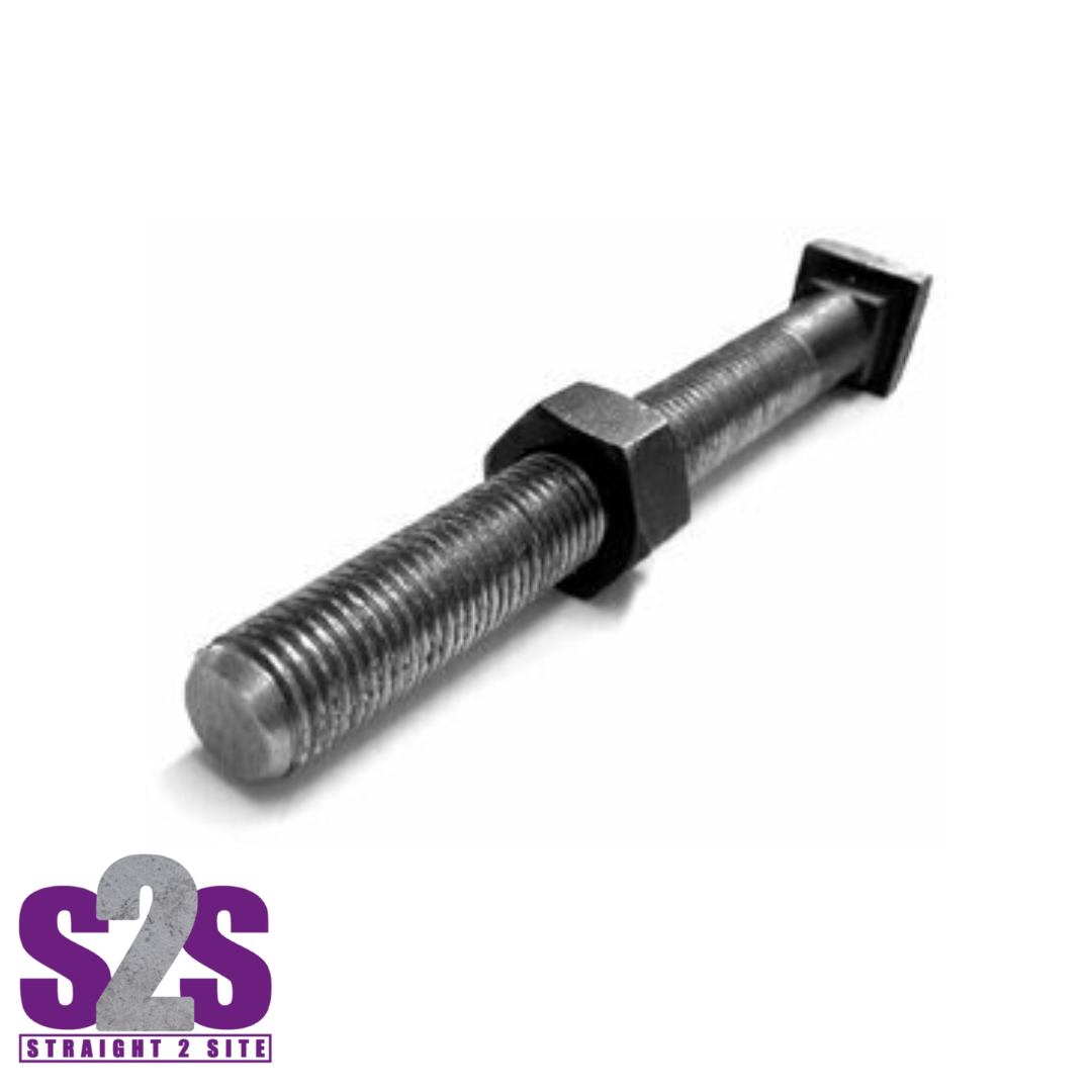 a single holding down bolt with a nut screwed on