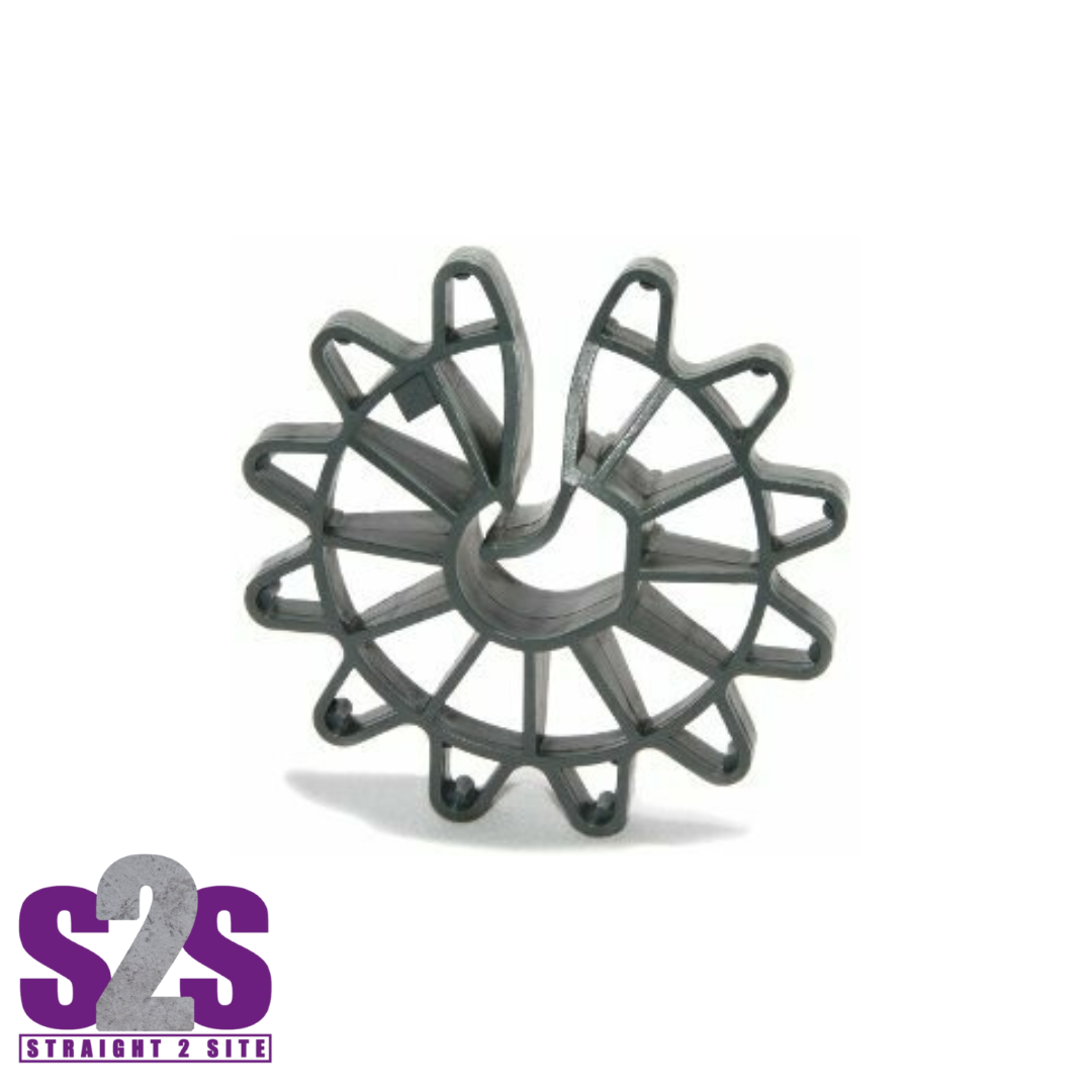 a plastic reinforcement circle grey in colour