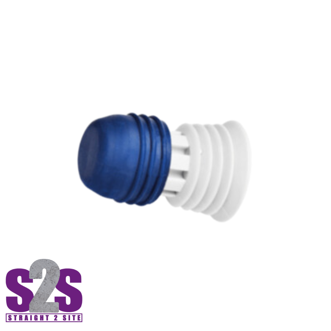 a blue and white waterstop plug for concrete and formwork