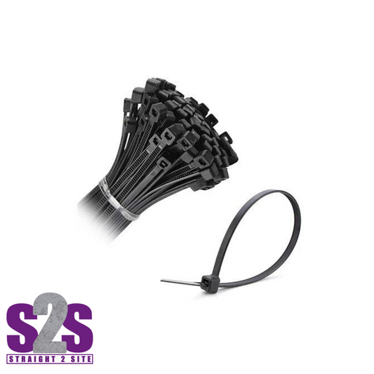a bundle of black cable ties