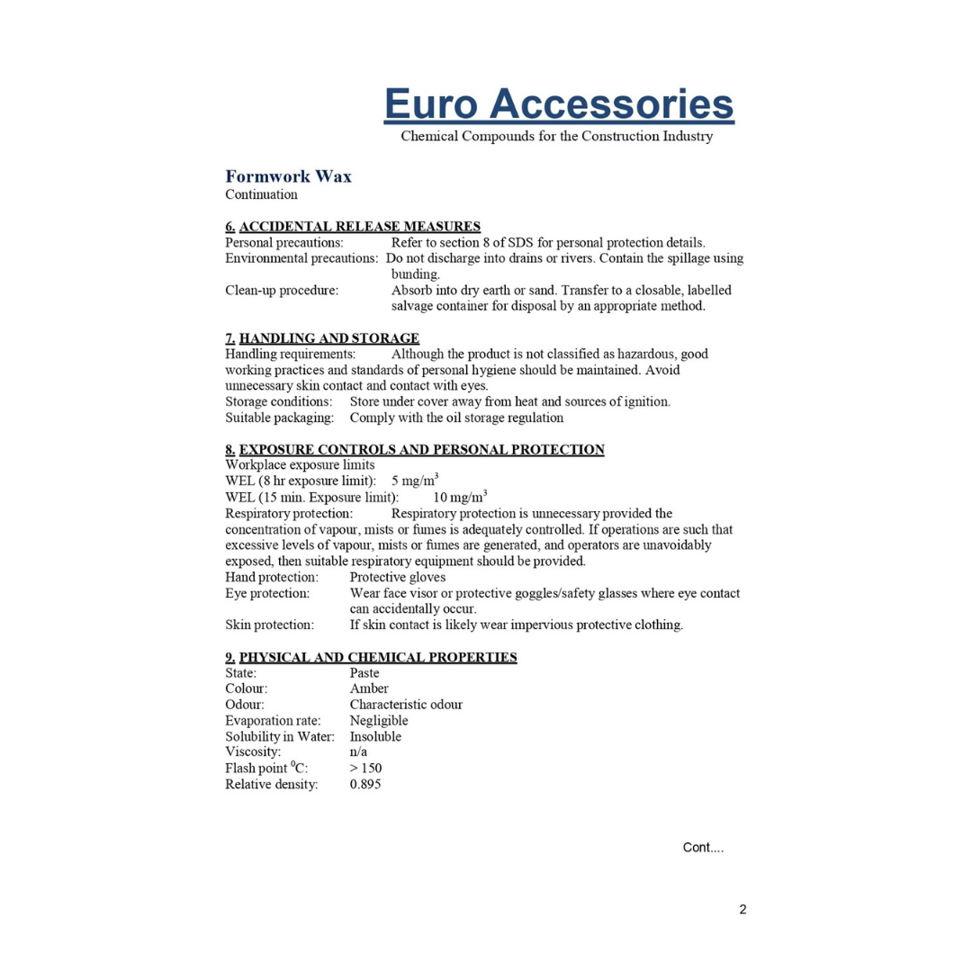 page 2 of eurowax release agent