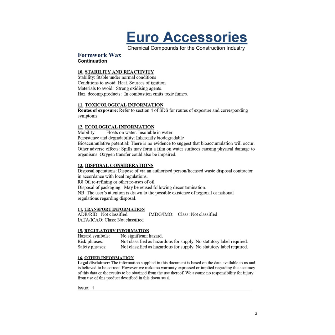 page 3 of eurowax release agent