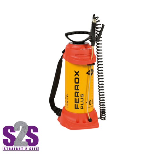 a single red and yellow ferrox plus 10 liter sprayer
