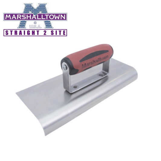 marshalltown hand edger silver with a red handle
