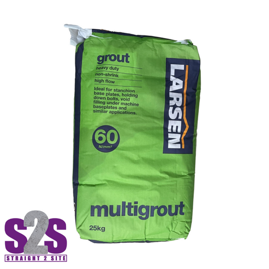 a green bag of larsen non shrink construction grout