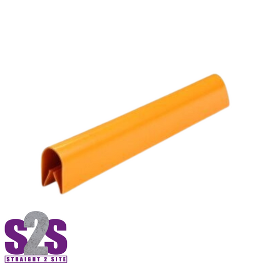 an orange rebar safety strip