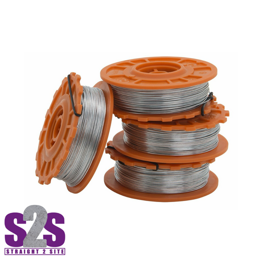 4 orange and silver coils of tjep tying wire