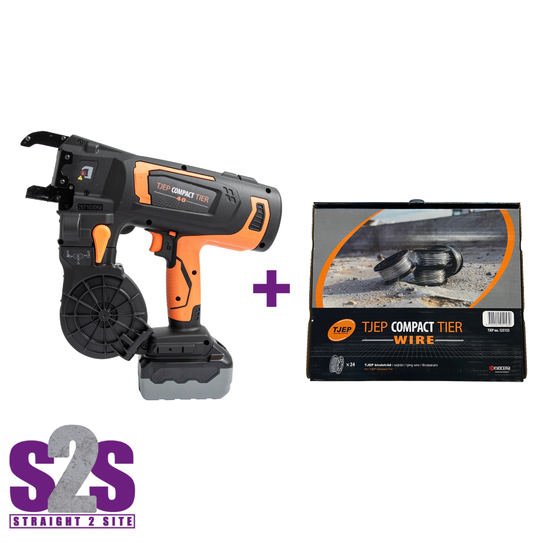 TJEP Compact Rebar Tying Gun & 24 Coils of Wire